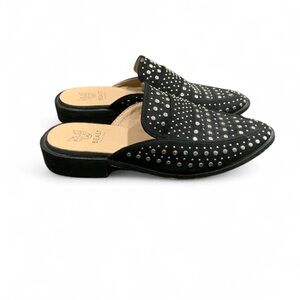 Beast Fashion Black Loafers with Silver Studs